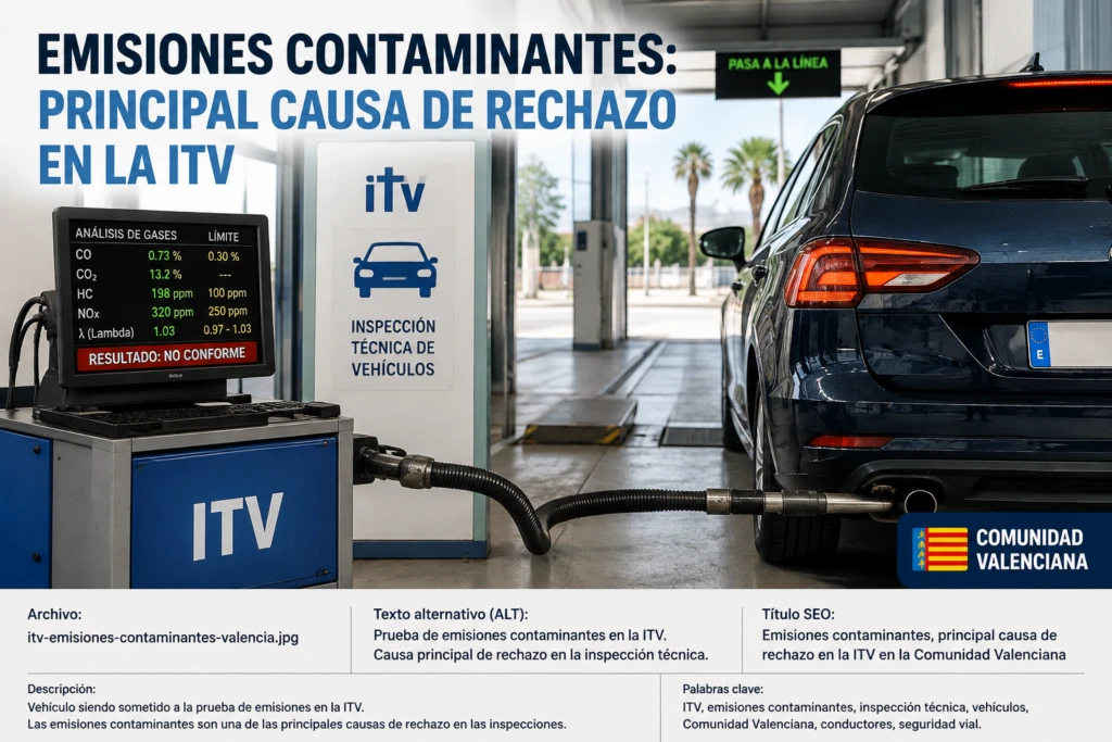 Las emisiones contaminantes ya son una de las principales causas de rechazo en la ITV